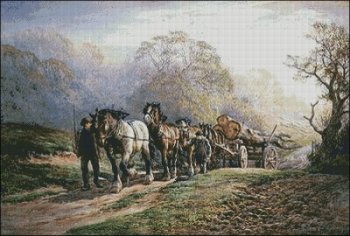 (image for) A Logging Team Returning Home - Large